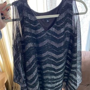 Open shoulder poncho top